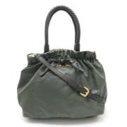 Pre-owned Leather prada-bags Prada Vintage , Gray , Dames