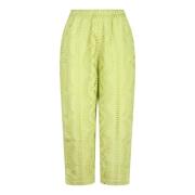 Geborduurde textuur katoenen broek Charo Ruiz Ibiza , Green , Dames