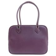 Pre-owned Leather handbags Hermès Vintage , Purple , Dames