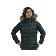 Gewatteerde Jas met Capuchon Ciesse Piumini , Green , Dames