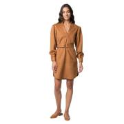 Elegante Midi Jurk Kocca , Brown , Dames