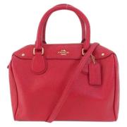 Pre-owned Leather handbags Coach Pre-owned , Red , Dames