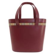 Pre-owned Leather handbags Burberry Vintage , Red , Dames