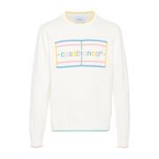 Chenille Logo Patch Sweater Casablanca , White , Heren