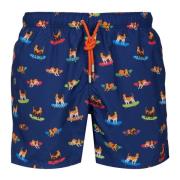 Blauwe Zwembroek met Hondenprint Gallo , Multicolor , Heren