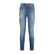 Slim Fit Denim Broek Guess , Blue , Dames