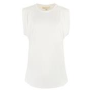 Geribbelde Viscose Blouse Michael Kors , White , Dames