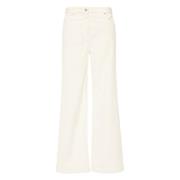 Wijde Broek Bianco Latte Pinko , White , Dames