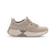 Beige Velvet Basket Sneakers Gabor , Beige , Dames