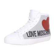 Hoge Top Sneakers Love Moschino , White , Dames