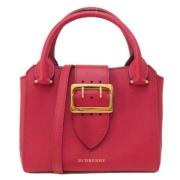 Pre-owned Leather handbags Burberry Vintage , Red , Dames