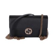 Interlocking Chain Tas Gucci , Black , Dames