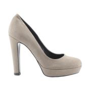 Stijlvolle leren pumps met hoge hak Made in Italia , Brown , Dames