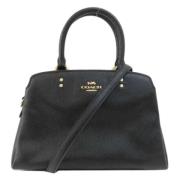 Pre-owned Leather handbags Coach Pre-owned , Black , Dames