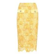 Midi Rok - Elegant en Stijlvol Blugirl , Yellow , Dames