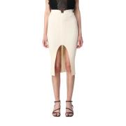 Knielange Rok in Trendy Stijl Pinko , Pink , Dames