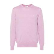 Paarse Wol Ronde Hals Trui Etro , Pink , Heren