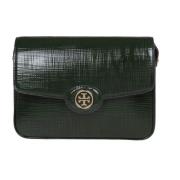 Groene Schoudertas Met Reliëf Tory Burch , Green , Dames