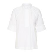 Witte Katoenen Overhemdblouse InWear , White , Dames