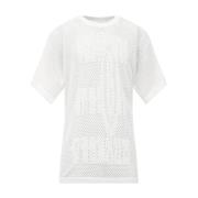 Numerieke Jacquard T-shirt MM6 Maison Margiela , White , Heren