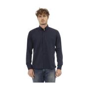 Blauw Katoenen Shirt Trend Baldinini , Blue , Heren