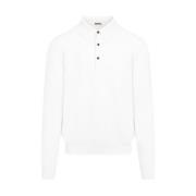 Luxe Cashmere Polo Sweater Wit Kiton , White , Heren