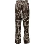 Zijden Broek met Botanische Print F.r.s For Restless Sleepers , Brown ...