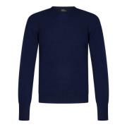 Blauwe Cashmere Crew-Neck Sweater Drumohr , Blue , Heren