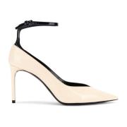 Beige Patent Leren Pumps Ss22 Saint Laurent , Beige , Dames