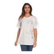 Korte Mouw T-shirt Liu Jo , White , Dames