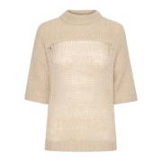 Veermelange Gebreide Blouse My Essential Wardrobe , Beige , Dames