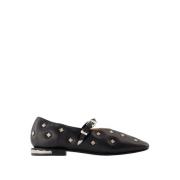 Zwarte Slip-On Ballerina Rubberen Zool Toga Pulla , Black , Dames