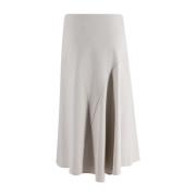 Elegant Flared Midi Skirt Brunello Cucinelli , White , Dames