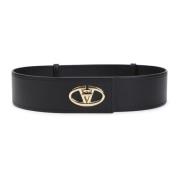 Stijlvol Zwart Logo Riem Valentino Garavani , Black , Dames