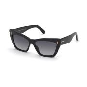 Wyatt Zonnebril Gradient Rook Gouden Frame Tom Ford , Black , Dames