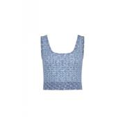 Blauwe Tweed Bralette voor Casual Chic Fabienne Chapot , Blue , Dames