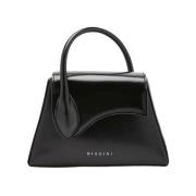 Zwarte leren handtas Biagini , Black , Dames