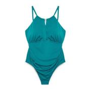 Drop-neck One-piece Swimsuit Fiorella Rubino , Green , Dames