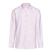 Gestreepte Button-Down Oxford Overhemden D4.0 , Pink , Heren