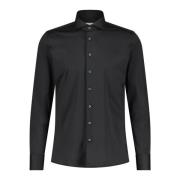 Jersey Slim-Fit Shirt Fakts , Black , Heren