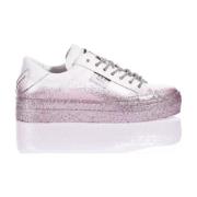 Handgemaakte Wit Roze Sneakers Mimanera , Pink , Dames