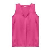 Top met satijnen voorkant en jersey achterkant Fiorella Rubino , Pink ...