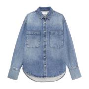 Vintage Indigo Oversized Denim Shirt Anine Bing , Blue , Dames