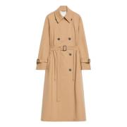 Bruine Trenchcoat Dubbel-Breasted Max Mara Weekend , Brown , Dames