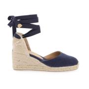 Handgemaakte Wedge Espadrilles met Lint Binden Castañer , Blue , Dames