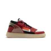 Vintage Leren Sneakers RUN OF , Red , Heren