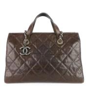 Pre-owned Leather totes Chanel Vintage , Brown , Dames