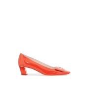 Lakleren Pumps met Vierkante Gesp Roger Vivier , Red , Dames