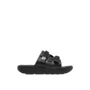 Zwarte Logo Sandalen met Rubberen Zool Suicoke , Black , Dames