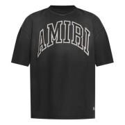 Zwarte Crewneck Patch T-shirts en Polos Amiri , Black , Heren